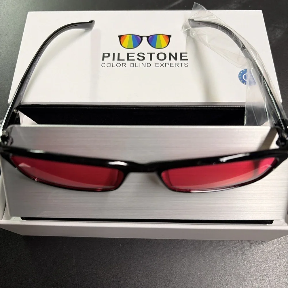 Pilestone Color Blind Glasses GM-2 Lens D Non-Prescription Red Lenses NEW